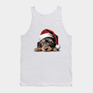 Christmas Peeking Puppy Tank Top